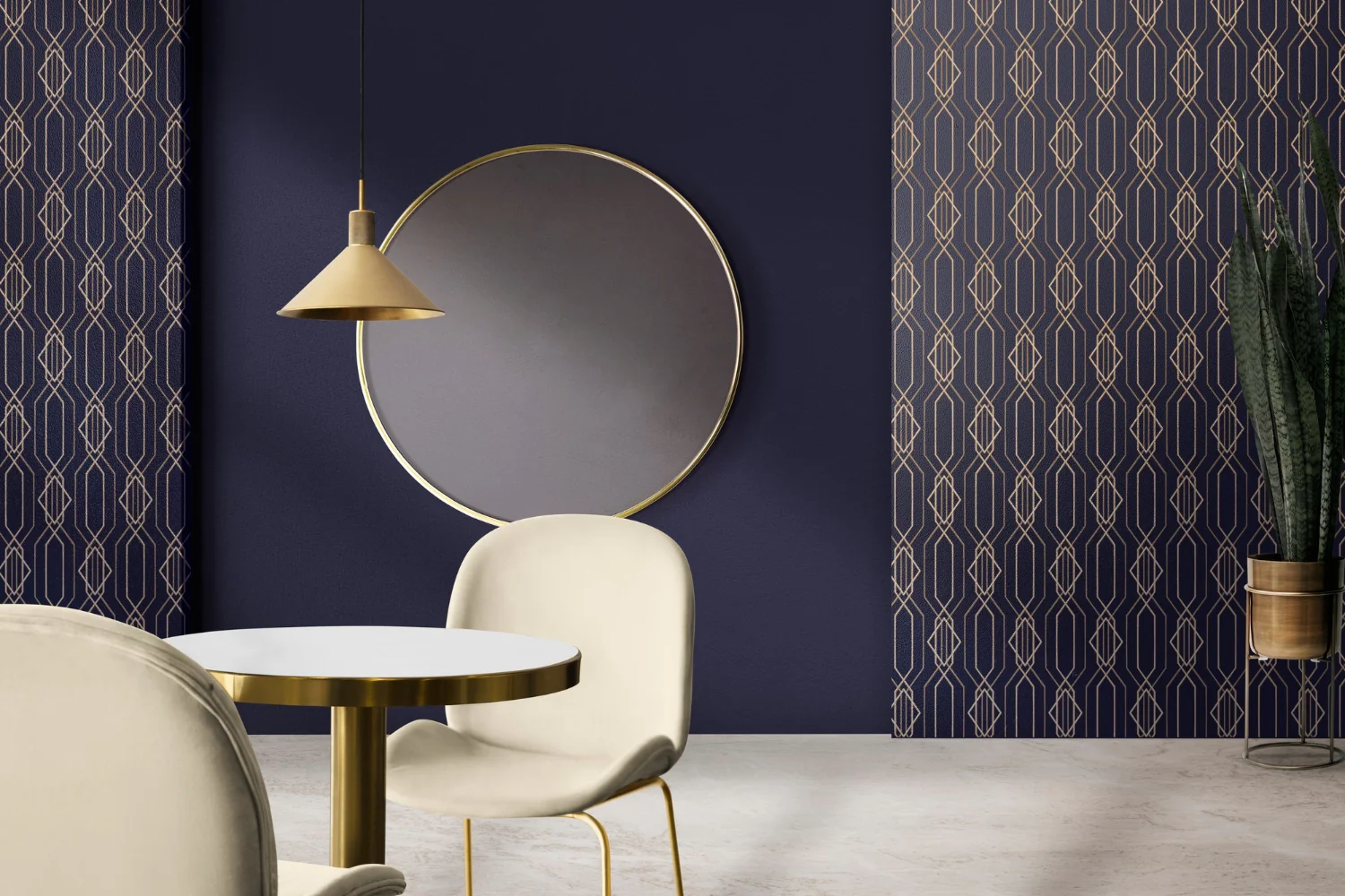 Elegant wallpaper in a Kirkland home
