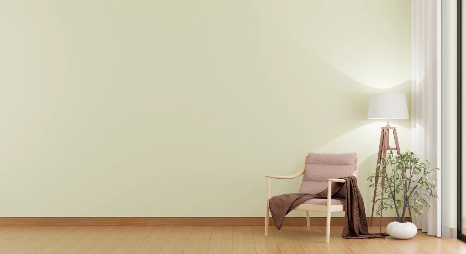 Modern office with commercial wallpaper